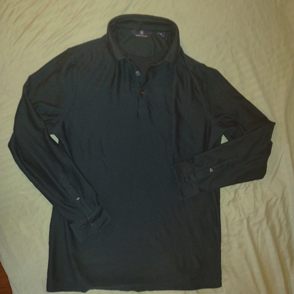 NWOT Charcoal Hart Schaffner Marx Long Sleeve Polo size Medium